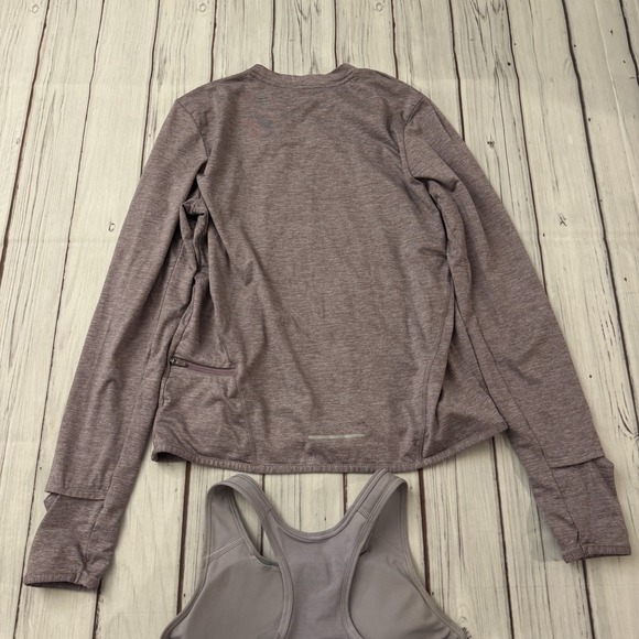 Womens Nike Dri-Fit Medalist Running Long Sleeve Shirt & Sports Bra Lot Small - Picture 8 of 9